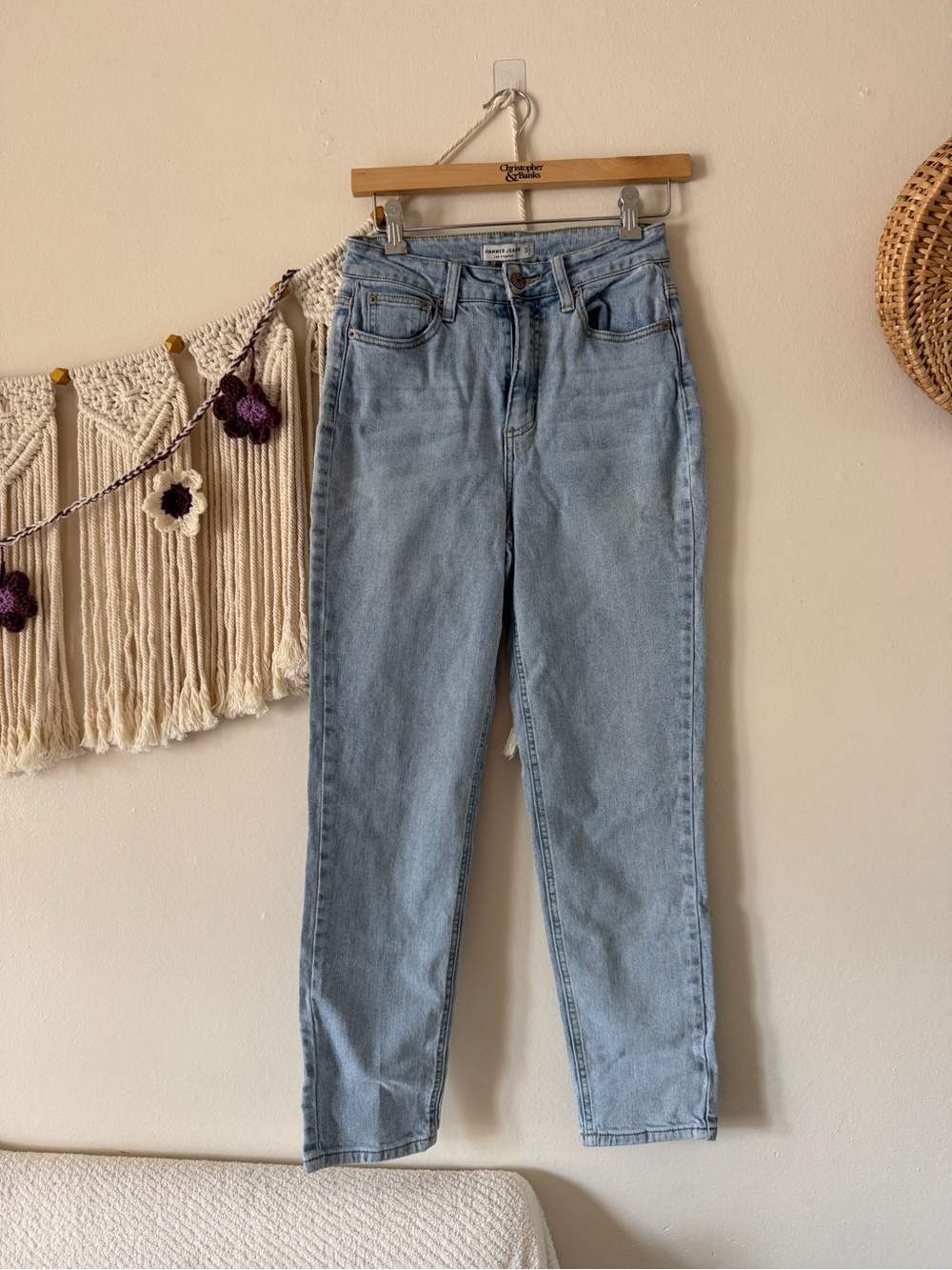 Women's High-Rise Light Blue Straight Jeans